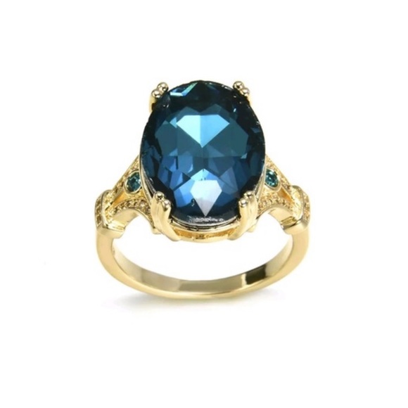 New Gold Oval Cut Gemstone Birthstone Wedding En - Picture 4 of 5